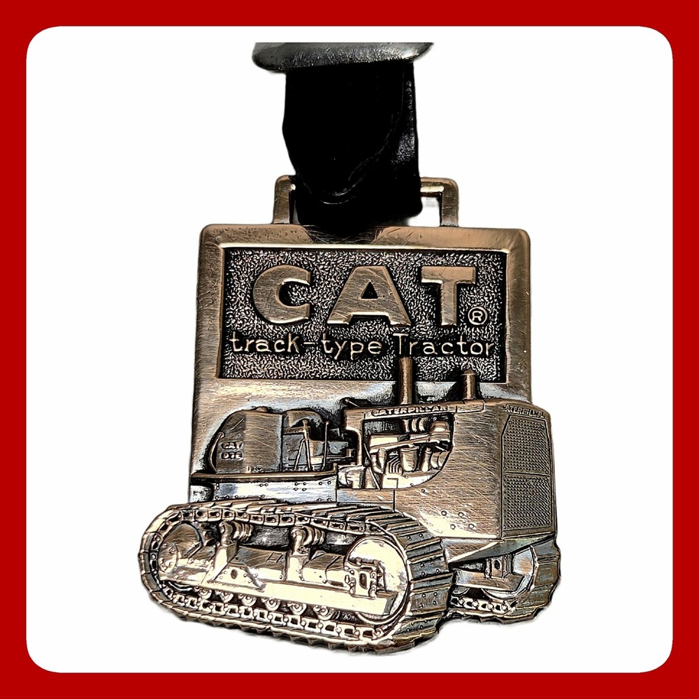Caterpillar Finning Dealer Vintage Metal Luggage Tag Tractor Fob Strap BC Canada